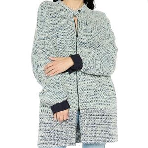 Emporio Armani Textured Tweed Long Zip Trench Coat
Womens IT 42 US M Medium Blue